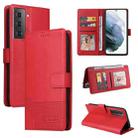 For Samsung Galaxy S21 5G GQUTROBE Skin Feel Magnetic Leather Phone Case(Red) - 1