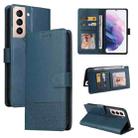 For Samsung Galaxy S21+ 5G GQUTROBE Skin Feel Magnetic Leather Phone Case(Blue) - 1