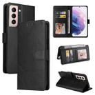 For Samsung Galaxy S22+ 5G GQUTROBE Skin Feel Magnetic Leather Phone Case(Black) - 1