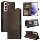 For Samsung Galaxy S22+ 5G GQUTROBE Skin Feel Magnetic Leather Phone Case(Brown) - 1