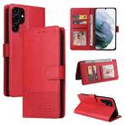 For Samsung Galaxy S22 Ultra 5G GQUTROBE Skin Feel Magnetic Leather Phone Case(Red) - 1