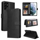 For Samsung Galaxy S22 Ultra 5G GQUTROBE Skin Feel Magnetic Leather Phone Case(Black) - 1