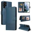 For Samsung Galaxy S22 Ultra 5G GQUTROBE Skin Feel Magnetic Leather Phone Case(Blue) - 1