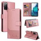 For Samsung Galaxy S20 FE GQUTROBE Skin Feel Magnetic Leather Phone Case(Rose Gold) - 1