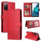 For Samsung Galaxy S20 FE GQUTROBE Skin Feel Magnetic Leather Phone Case(Red) - 1