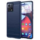 For Motorola Moto S30 Pro Brushed Texture Carbon Fiber TPU Phone Case(Blue) - 1