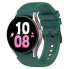 For Samsung Galaxy Watch5 / Watch5 Pro /  Watch4 Leather Texture Silicone Watch Band(Dark Green+Green) - 1