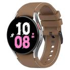 For Samsung Galaxy Watch5 / Watch5 Pro /  Watch4 Leather Texture Silicone Watch Band(Brown+White) - 1