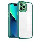 For iPhone 13 Cat-eye Electroplating TPU + Acrylic Phone Case(Green) - 1