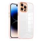 For iPhone 14 Pro Max Cat-eye Electroplating TPU + Acrylic Phone Case For iPhone 14 Pro(Orange) - 1