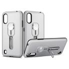 For Galaxy A01 King Thunder God Silicone Mobile Phone Case with Ring Stand(Silver) - 1