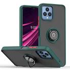 For T-Mobile REVVL 6 5G Q Shadow 1 Series TPU + PC Phone Case with Ring(Dark Green) - 1