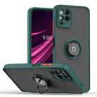 For T-Mobile REVVL 6 Pro 5G Q Shadow 1 Series TPU + PC Phone Case with Ring(Dark Green) - 1