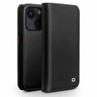 For iPhone 14 Plus QIALINO Business Horizontal Flip PU Phone Case (Black) - 1