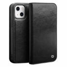 For iPhone 14 Plus QIALINO Horizontal Flip Leather Phone Case (Black) - 1