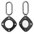 Locator Anti-Lost Square Carbon Fiber Case with Keychain Ring For AirTag(Black) - 1