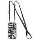 For iPhone 14 Crossbody Lanyard Leather Phone Case (Zebra Texture) - 1