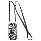 For iPhone 14 Plus Crossbody Lanyard Leather Phone Case (Zebra Texture) - 1