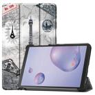 For Galaxy Tab A 8.4 (2020) Colored Drawing Horizontal Flip Leather Case, with Three-folding Holder(Eiffel Tower) - 1