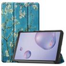 For Galaxy Tab A 8.4 (2020) Colored Drawing Horizontal Flip Leather Case, with Three-folding Holder(Apricot Flower) - 1