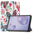 For Galaxy Tab A 8.4 (2020) Colored Drawing Horizontal Flip Leather Case, with Three-folding Holder(Colorful Butterfly) - 1