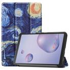 For Galaxy Tab A 8.4 (2020) Colored Drawing Horizontal Flip Leather Case, with Three-folding Holder(Starry Sky) - 1