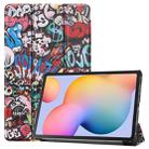 For Samsung Galaxy Tab S6 Lite P610 10.4 inch Colored Drawing Horizontal Flip Leather Case, with Three-folding Holder & Sleep / Wake-up Function(Graffiti) - 1