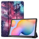 For Samsung Galaxy Tab S6 Lite P610 10.4 inch Colored Drawing Horizontal Flip Leather Case, with Three-folding Holder & Sleep / Wake-up Function(Galactic Nebula) - 1