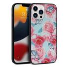 For iPhone 11 Pro Flowers Pattern Leather Phone Case (Sky Blue) - 1