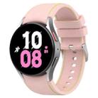 For Samsung Galaxy Watch5 / Watch5 Pro /  Watch4 Universal Leather Texture Silicone Watch Band(Light Pink + Green) - 1