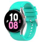 For Samsung Galaxy Watch5 / Watch5 Pro /  Watch4 Universal Leather Texture Silicone Watch Band(Teal+White) - 1