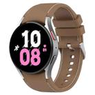 For Samsung Galaxy Watch5 / Watch5 Pro /  Watch4 Universal Leather Texture Silicone Watch Band(Brown+White) - 1