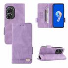 For Asus Zenfone 9 Magnetic Clasp Flip Leather Phone Case(Purple) - 1