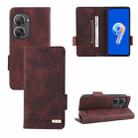 For Asus Zenfone 9 Magnetic Clasp Flip Leather Phone Case(Brown) - 1