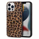 For iPhone 12 TPU Leather Phone Case(Yellow Leopard Texture) - 1