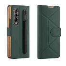 For Samsung Galaxy Z Fold4 GKK Transformers Shockproof Folding Phone Leather Case with Pen Slot & Stand(Green) - 1