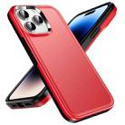 For iPhone 14 Pro Max Double Solid Color Armor Phone Case (Red) - 1