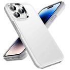 For iPhone 14 Pro Max Double Solid Color Armor Phone Case (White) - 1