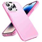 For iPhone 14 Pro Double Solid Color Armor Phone Case(Pink) - 1