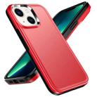 For iPhone 14 Double Solid Color Armor Phone Case (Red) - 1