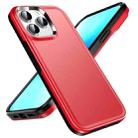 For iPhone 13 Pro Max Double Solid Color Armor Phone Case (Red) - 1