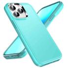 For iPhone 13 Pro Max Double Solid Color Armor Phone Case (Lake Blue) - 1