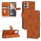 For Motorola Moto G32 Skin Feel Magnetic Flip Leather Phone Case(Brown) - 1