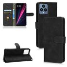 For T-Mobile Revvl 6 5G Skin Feel Magnetic Flip Leather Phone Case(Black) - 1