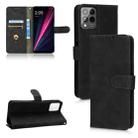 For T-Mobile Revvl 6 Pro 5G Skin Feel Magnetic Flip Leather Phone Case(Black) - 1