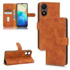 For vivo Y02s Skin Feel Magnetic Flip Leather Phone Case(Brown) - 1