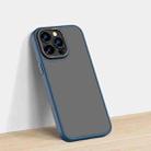 For iPhone 14 Pro Lycra Series Skin Frosted Phone Case(Dark Blue) - 1