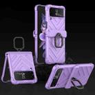 For Samsung Galaxy Z Flip4 GKK Sliding Camshield Magnetic Armor Flip Phone Case with Ring Holder(Purple) - 1