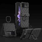 For Samsung Galaxy Z Flip4 GKK Sliding Camshield Magnetic Armor Flip Phone Case with Ring Holder(Black) - 1