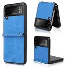 For Samsung Galaxy Z Flip3 5G Straw Mat Texture Lanyard Phone Case(Blue) - 1